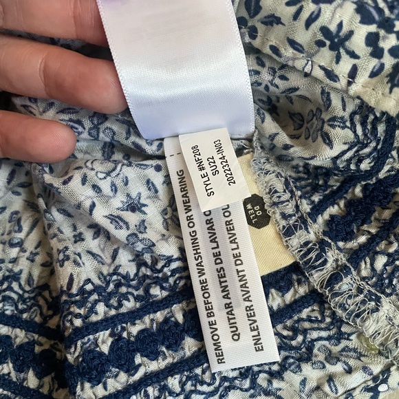 Madewell Jeanette Crop Top Florentine Floral Blue Size Large NWT Boho - Picture 11 of 15